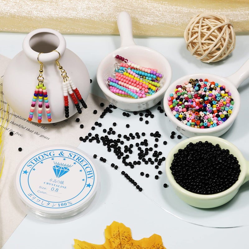 BALABEAD Opaque Black Color Loose Seed Beads About 4000pcs in Box 8/0 Glass Craft Seed Beads for Jewelry Making, Hole 0.7mm (Black) - Image 3
